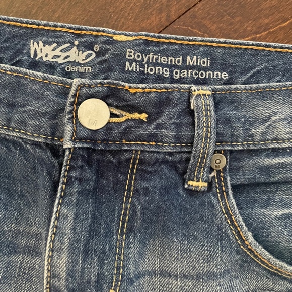 Boyfriend midi distressed blue jean shorts - Picture 4 of 6